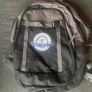 Perfect Game National Showcase Black and Gray Backpack
